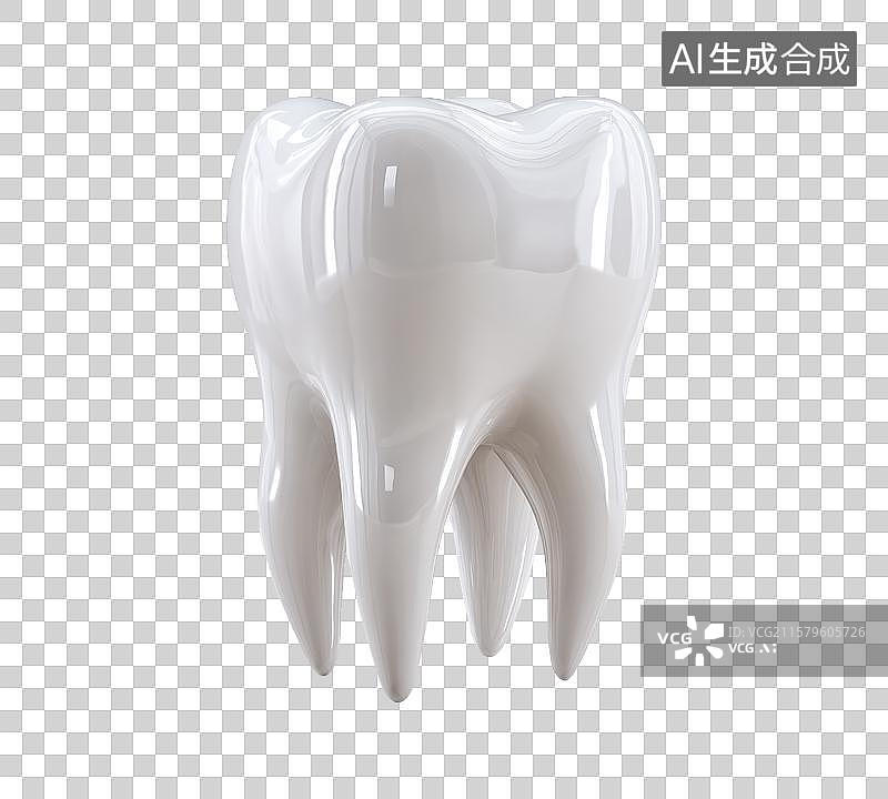 【AI数字艺术】白色人类磨牙展示牙齿结构与解剖图片素材