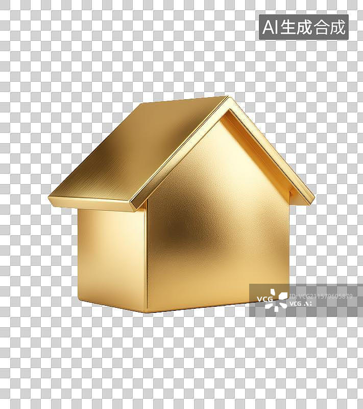 【AI数字艺术】金色房屋图标图片素材