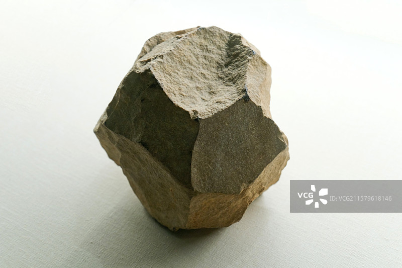 石球 旧石器时代中期 澧县鸡公垱遗址出土 中国国家博物馆“古代中国陈列”图片素材