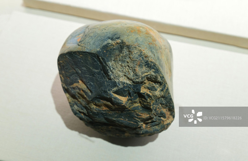 石核 旧石器时代 津市虎爪山遗址出土 中国国家博物馆“古代中国陈列”图片素材