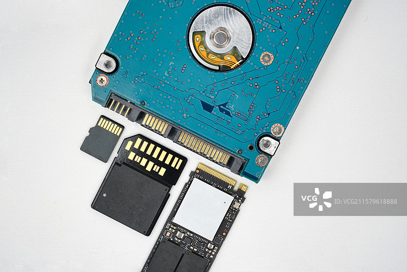 计算机存储设备机械固态硬盘SD卡图片素材