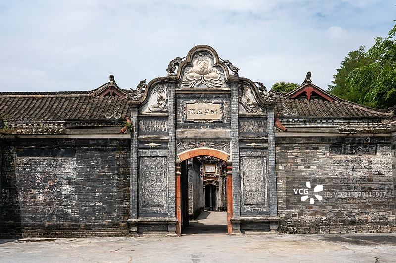 中国成都大邑县刘氏庄园博物馆，民国川西坝子古建筑图片素材