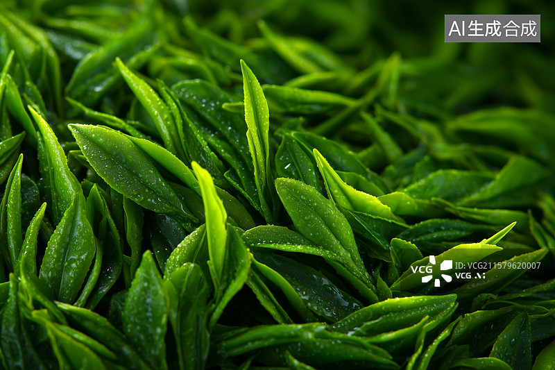 【AI数字艺术】一堆茶叶嫩芽图片素材