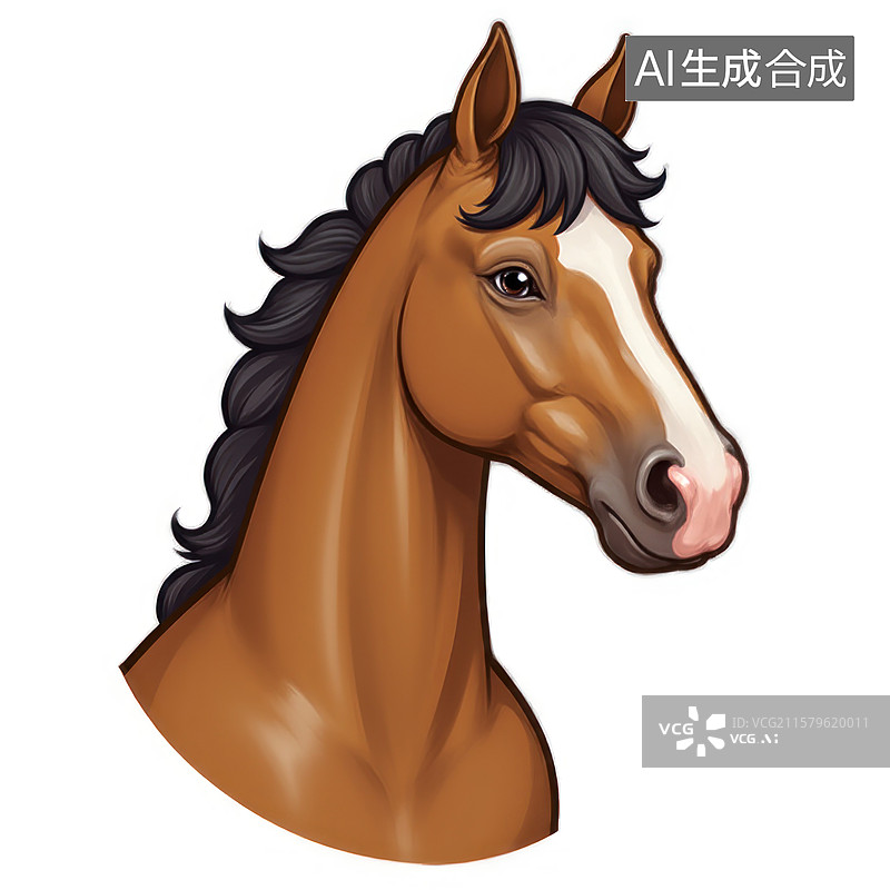 【AI数字艺术】卡通小马的快乐时光骏马风采插画素材图片素材