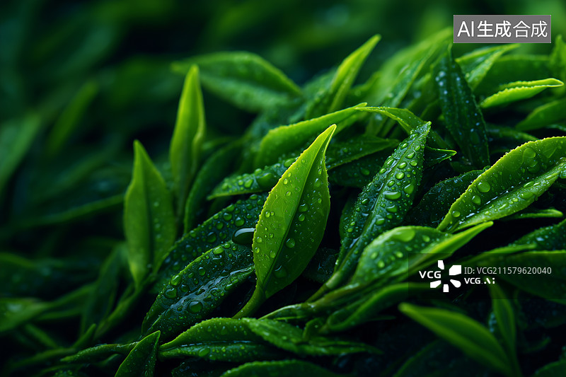 【AI数字艺术】一堆茶叶嫩芽图片素材
