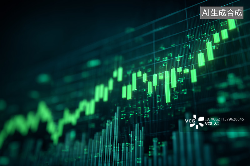 【AI数字艺术】股市下跌曲线图图片素材