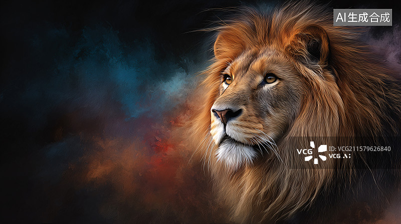 【AI数字艺术】雄狮的王者风范图片素材