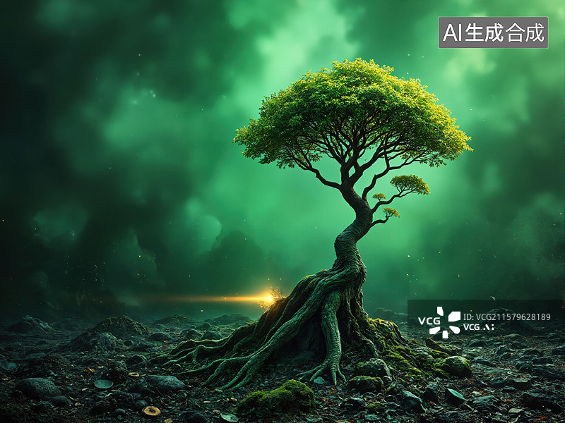 【AI数字艺术】梦幻森林之树图片素材