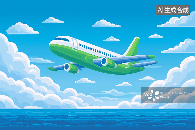 【AI数字艺术】飞机插画图片素材