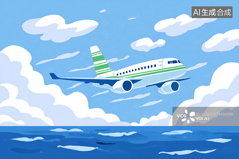【AI数字艺术】飞机插画图片素材