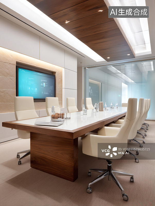 【AI数字艺术】现代化会议室布置图片素材