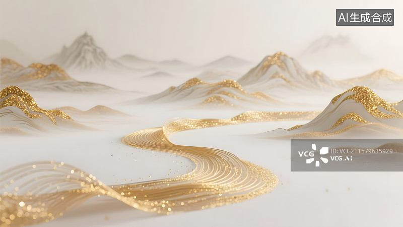 【AI数字艺术】流金岁月里的东方诗意图片素材