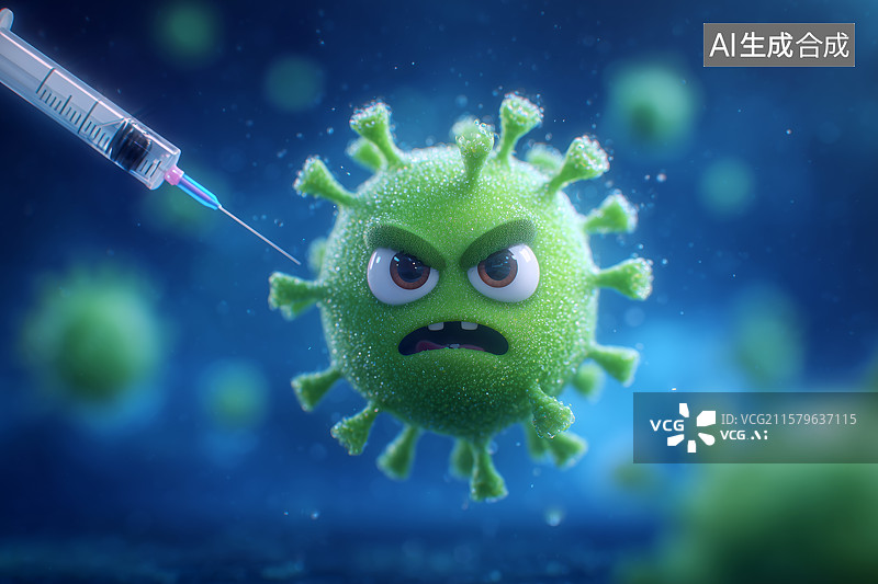 【AI数字艺术】抗体病毒概念图片素材