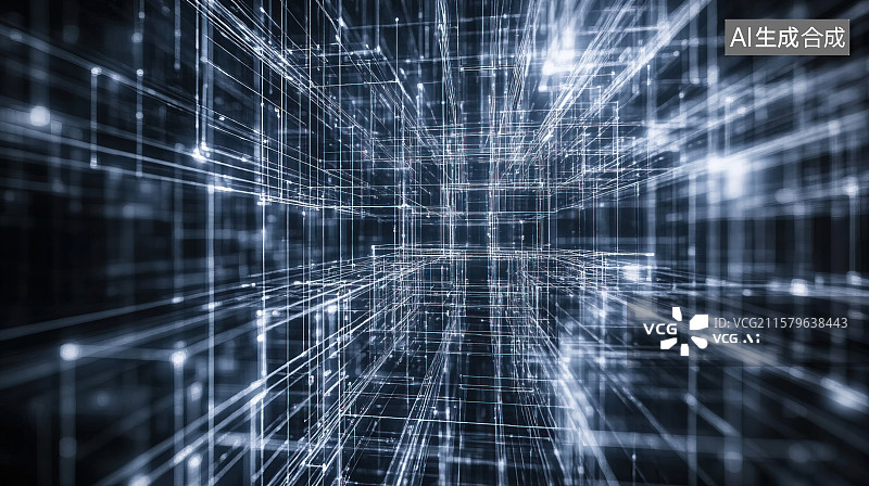 【AI数字艺术】黑色背景白色线条抽象流线矢量科技背景图片素材