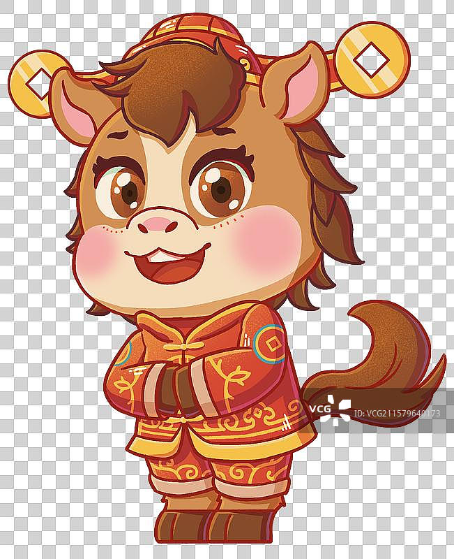 马年大吉马到成功恭喜发财提灯笼新年快乐春节IP设计图片素材