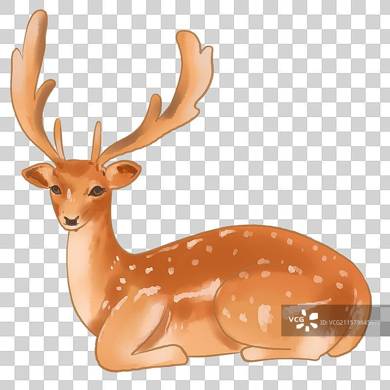 水彩手绘鹿图片素材