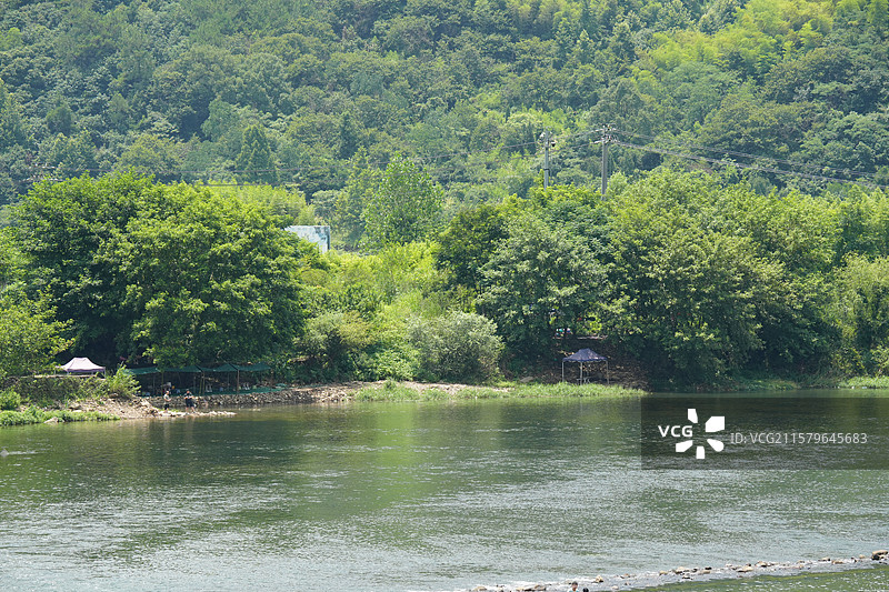 杭州富阳龙鳞坝景区 金刚渡 红色教育 景点图片素材