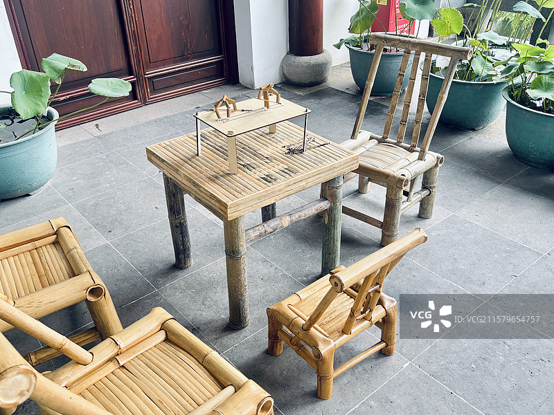 古代游戏 传统文化 竹节人 玩具 上海 申园图片素材