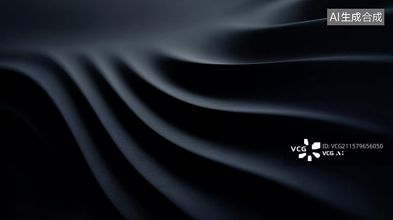 【AI数字艺术】深色波纹布料的特写图片素材