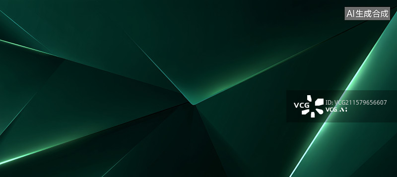 【AI数字艺术】深绿几何光影抽象背景图片素材