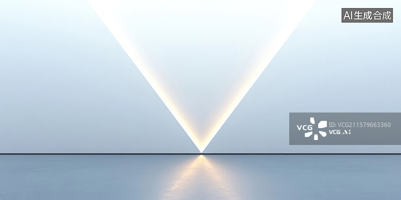 【AI数字艺术】引人注目的极简构图纯白墙面被锐利斜光一分为二抽象设计现代建筑、金融和科技视觉图片素材