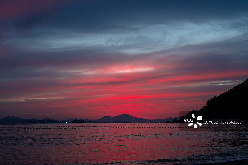 火烧云 深圳大鹏半岛鹅公湾图片素材