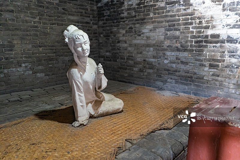 中国山西临汾洪洞县旅游景区，省重点文物保护单位囚禁关押苏三的明代监狱囚牢，户外白昼图像摄影图片素材