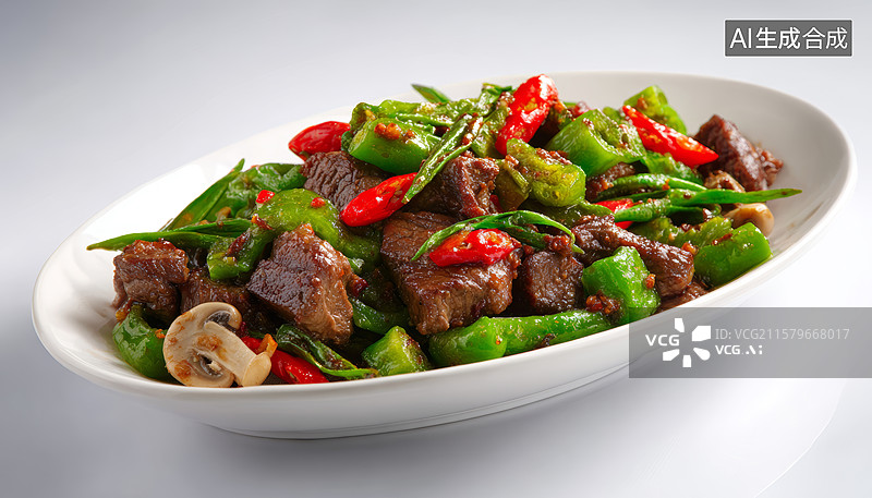 【AI数字艺术】美味牛肉炒豌豆图片素材