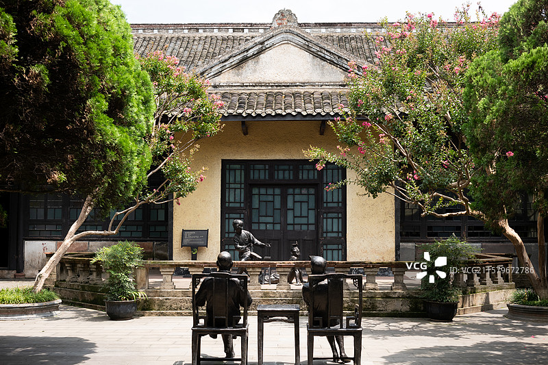 刘氏庄园博物馆，刘文辉公馆，民国古建筑雕塑园林景观图片素材
