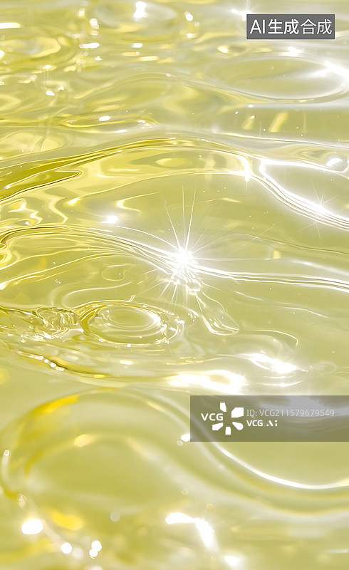 【AI数字艺术】浅黄色透明液体图片素材