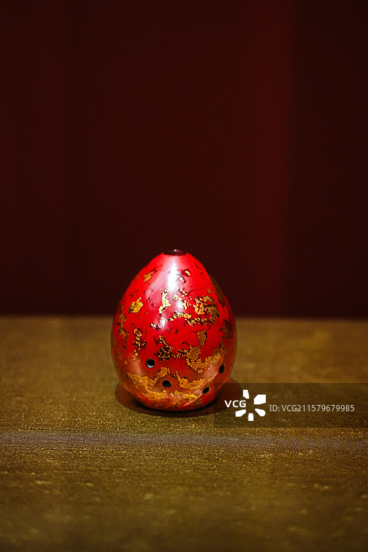 清代 红漆描金云龙埙 中国国家博物馆图片素材