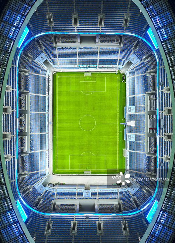 深圳福田区深圳体育中心体育馆夜景俯拍图片素材