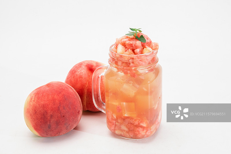 美味果汁桃子饮品图片素材