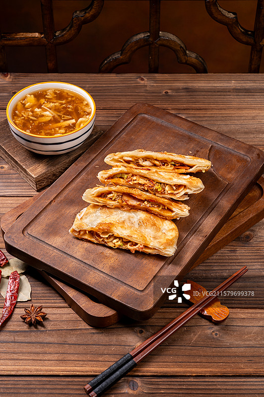 美味菜肴熏肉大饼图片素材