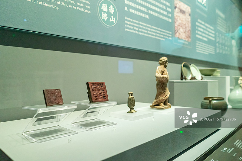 中国古代文明文化遗产拍摄主题，山东济南市博物馆，中国印章组物体，室内无人图像摄影图片素材