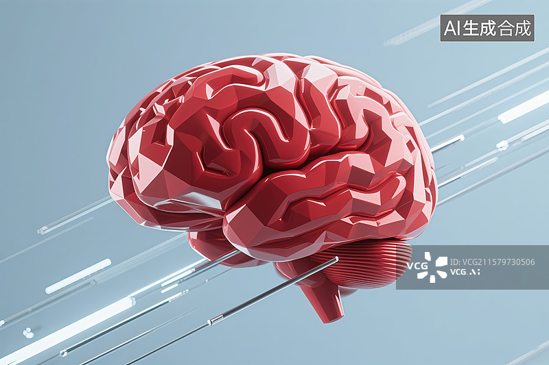 【AI数字艺术】数字生成的人类大脑插图图片素材