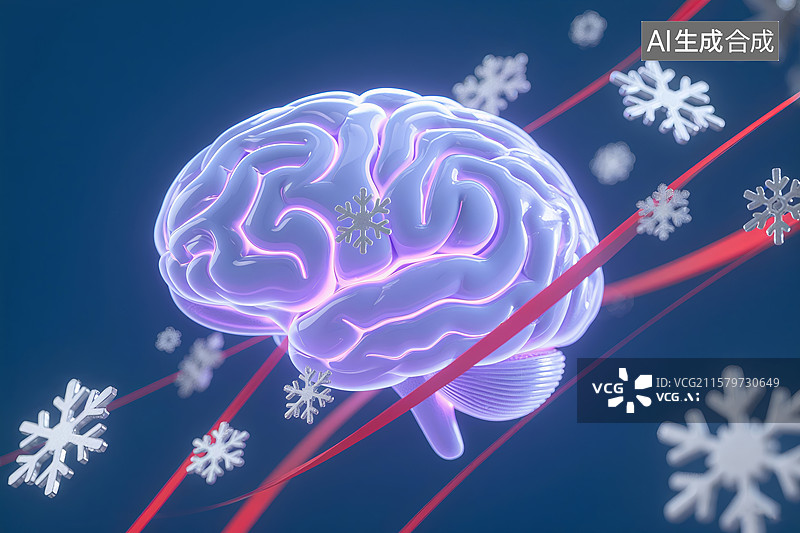 【AI数字艺术】数字生成的人类大脑插图图片素材