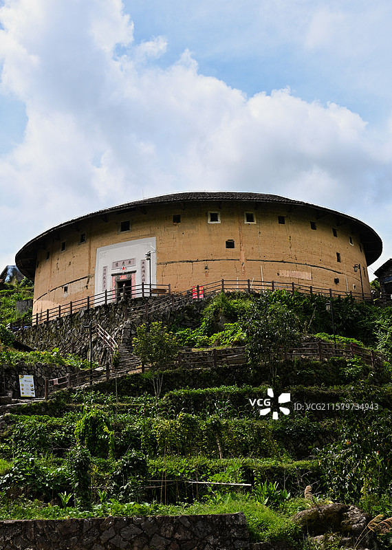 福建省龙岩市初溪土楼群图片素材