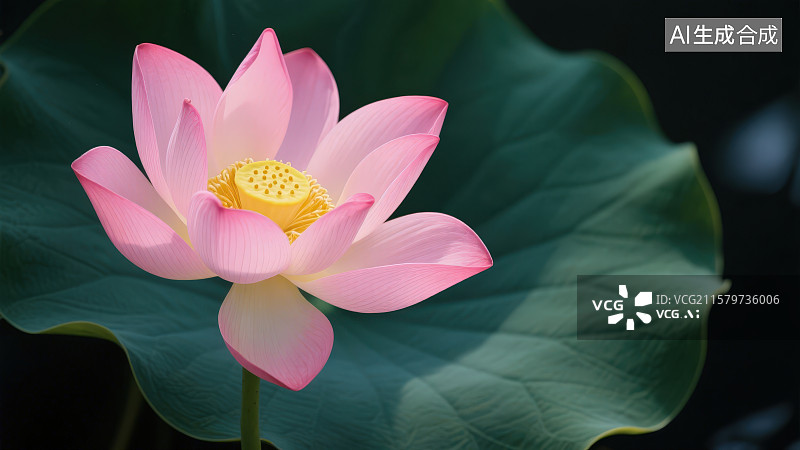 【AI数字艺术】粉色荷花和绿色荷叶图片素材