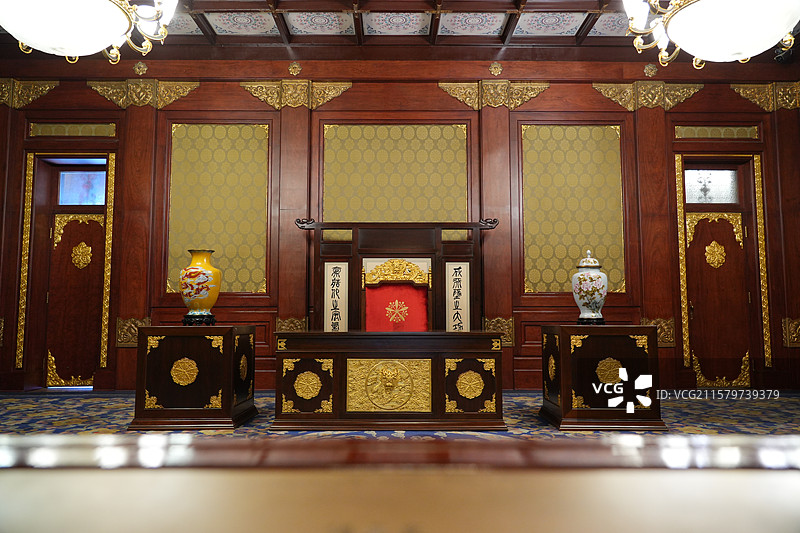 吉林省长春市伪满皇宫博物院同德殿谒见室图片素材