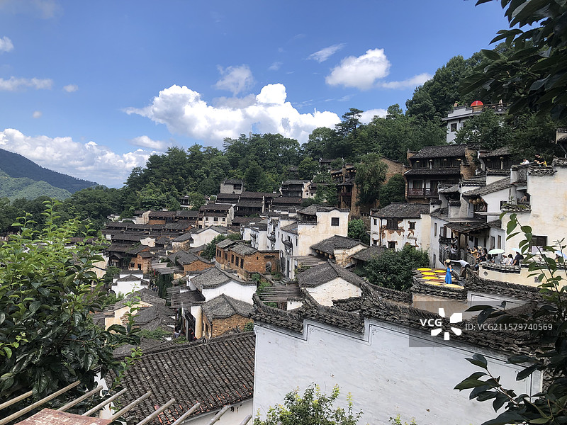 江西婺源篁岭-古建筑群乡村风景图片素材