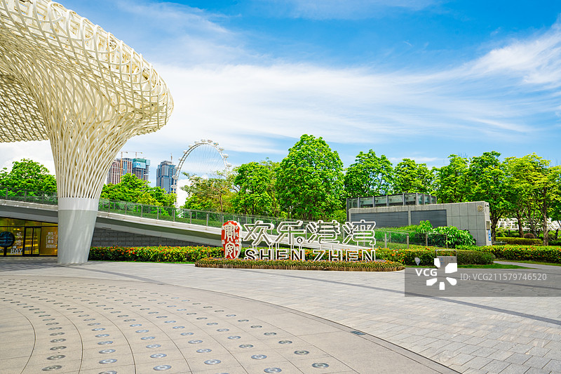 深圳地标宝安欢乐港湾城市绿洲图片素材