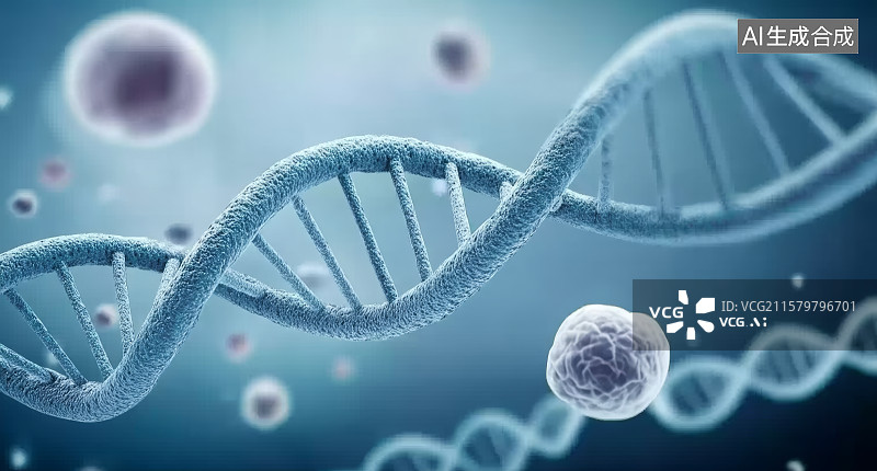 【AI数字艺术】细胞和DNA脱氧核糖核酸螺旋结构念图图片素材