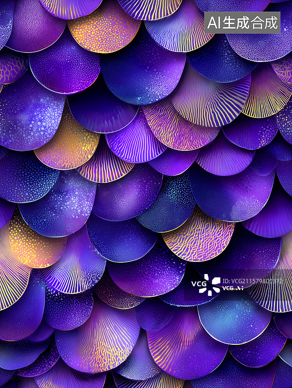 【AI数字艺术】紫色鳞片无缝背景图案图片素材