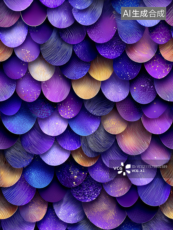 【AI数字艺术】紫色鳞片无缝背景图案图片素材