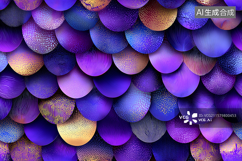 【AI数字艺术】紫色鳞片无缝背景图案图片素材