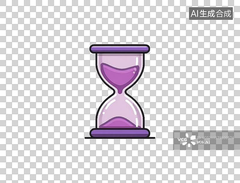【AI数字艺术】带有紫色元素的卡通沙漏图片素材