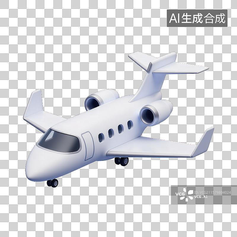 【AI数字艺术】简约风格的私人飞机模型轻盈的商务飞行图片素材