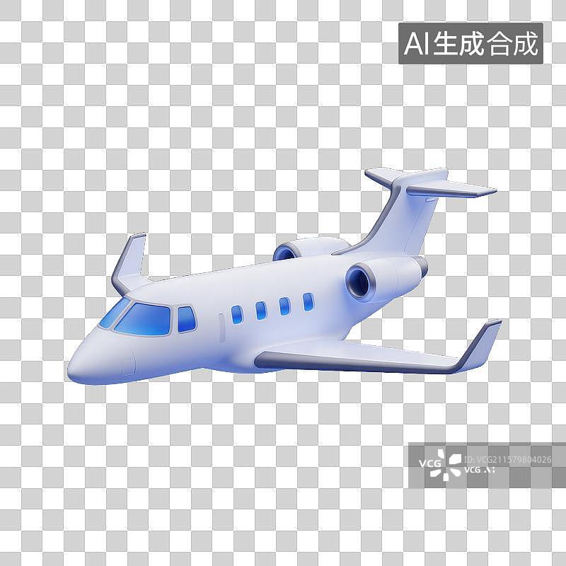 【AI数字艺术】简约风格的私人飞机模型轻盈的商务飞行图片素材