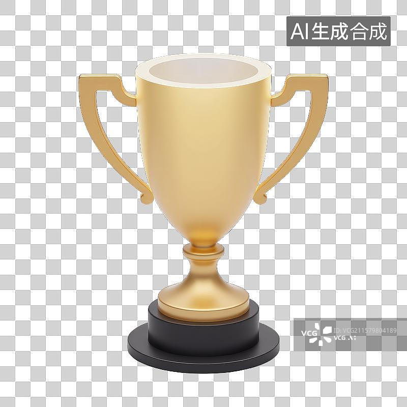 【AI数字艺术】胜利的金色奖杯荣誉加冕的金色奖杯图片素材